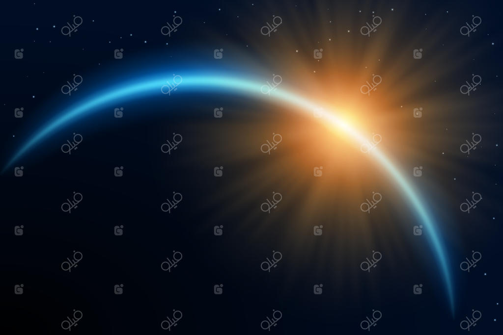 تأثیر نور انتزاعی طلوع خورشید