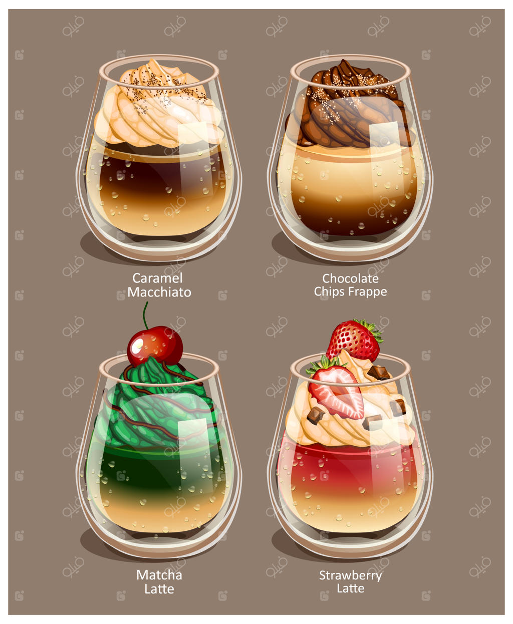 تصویرسازی فنجان قهوه وکتور روی پس‌زمینه سفید