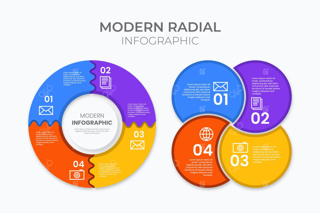 مجموعه اینفوگرافیک طراحی تخت