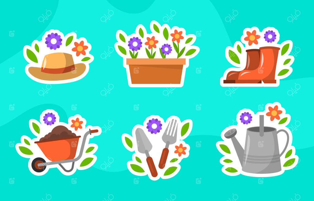 مجموعه استیکرهای باغبانی سازگار با محیط زیست (نسخه حرفه‌ای)