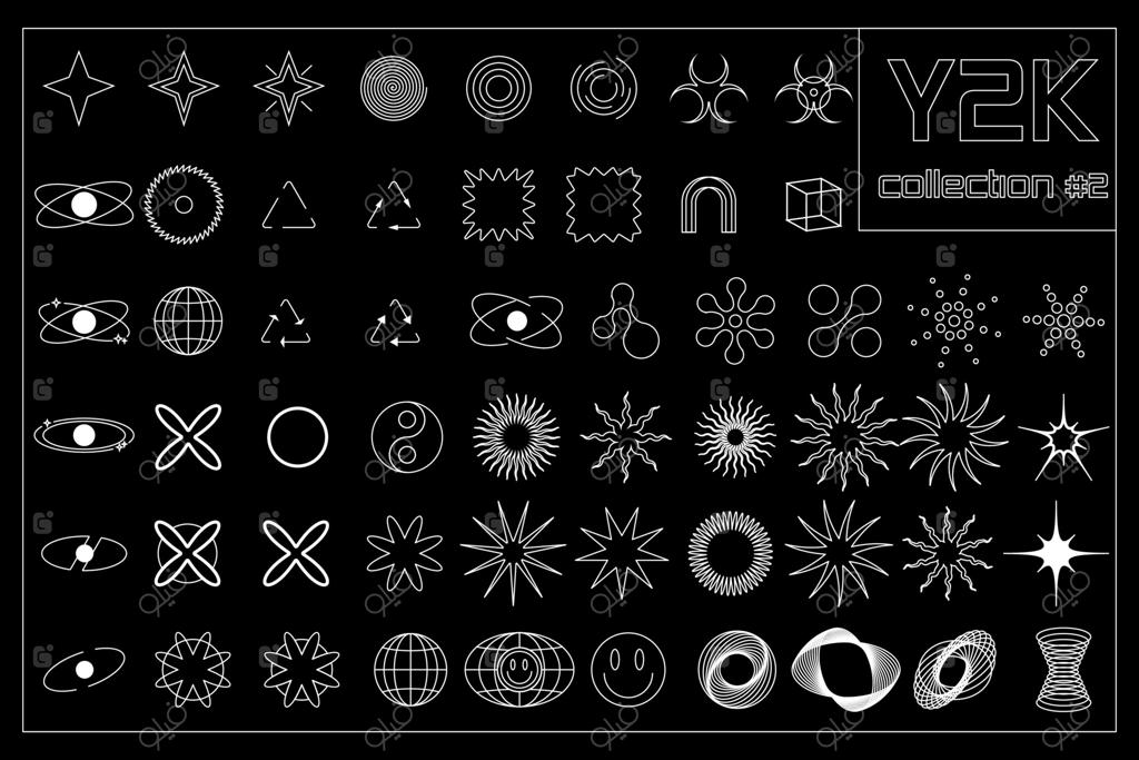 مجموعه‌ای از اشکال هندسی سیاه ی2ک، سه‌بعدی برای پوستر و بنر.