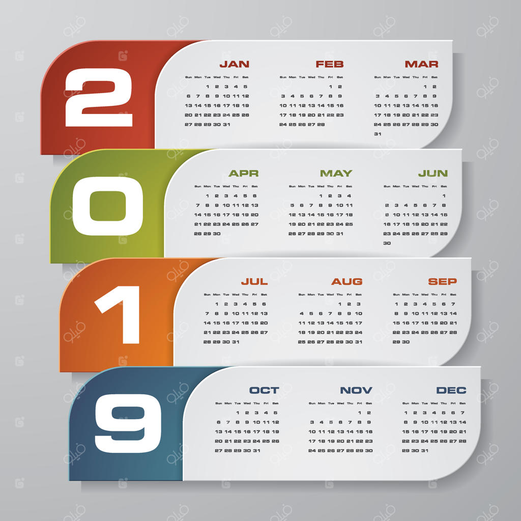 تقویم طراحی مدرن ۲۰۱۹.