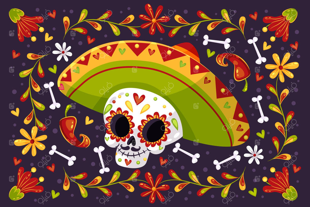 پس‌زمینه‌ی مسطح روز مردگان