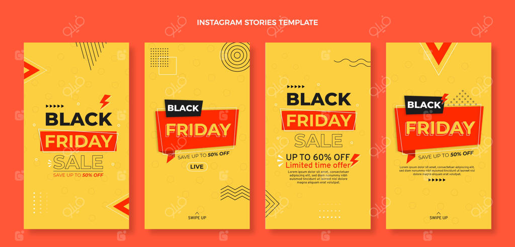 مجموعه استوری‌های جمعه سیاه به سبک مینیمال برای اینستاگرام