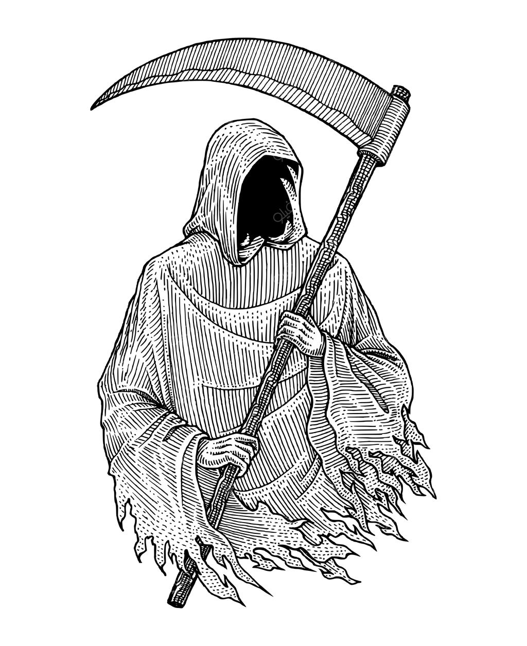 فرشته مرگ ترسناک داس به دست