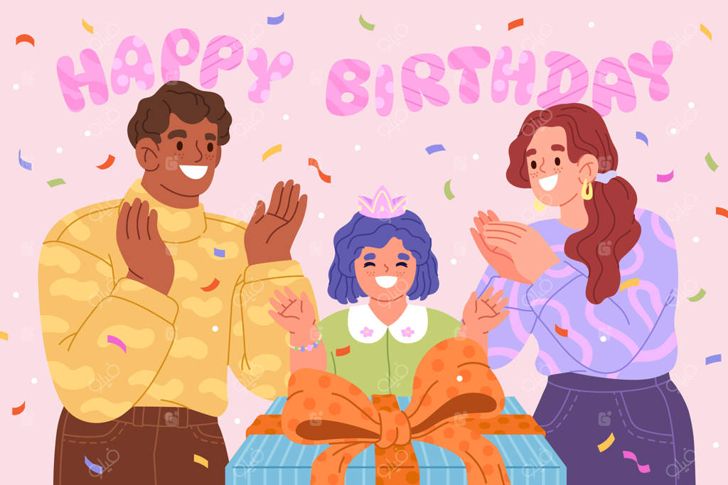 تصویرسازی دست‌ساز تولد