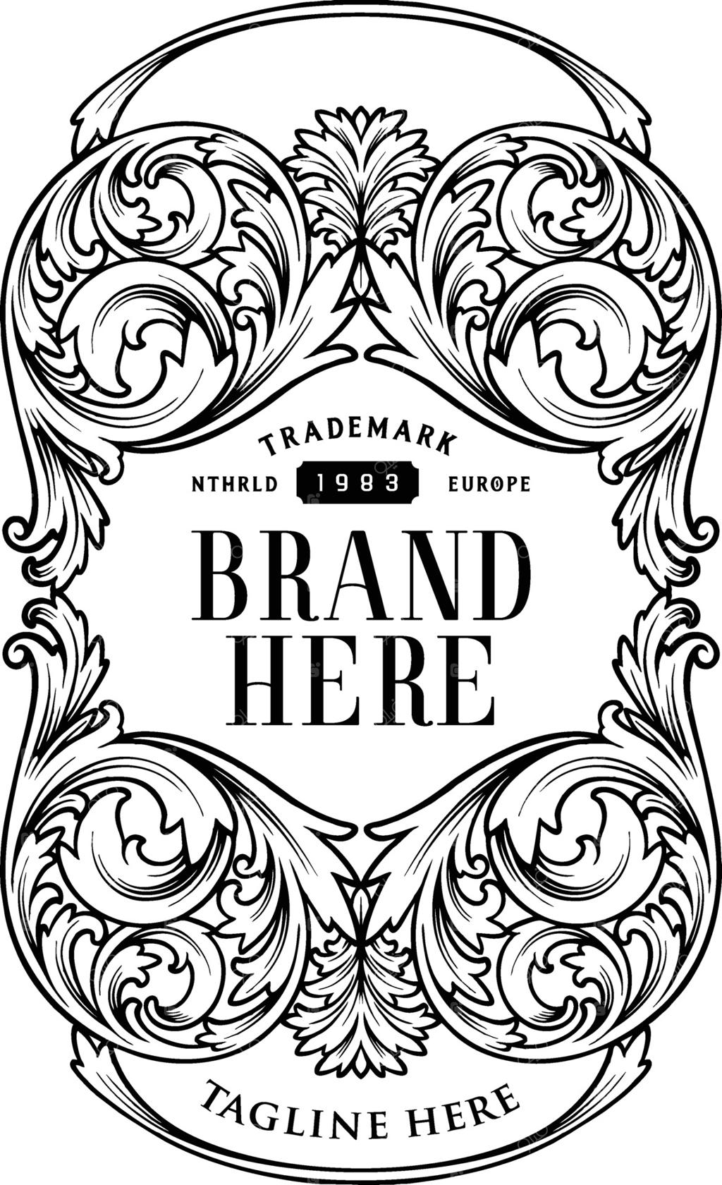 تصویرسازی‌های وکتور تک‌رنگ و لوکس با طرح گل و سبک حکاکی؛ مناسب