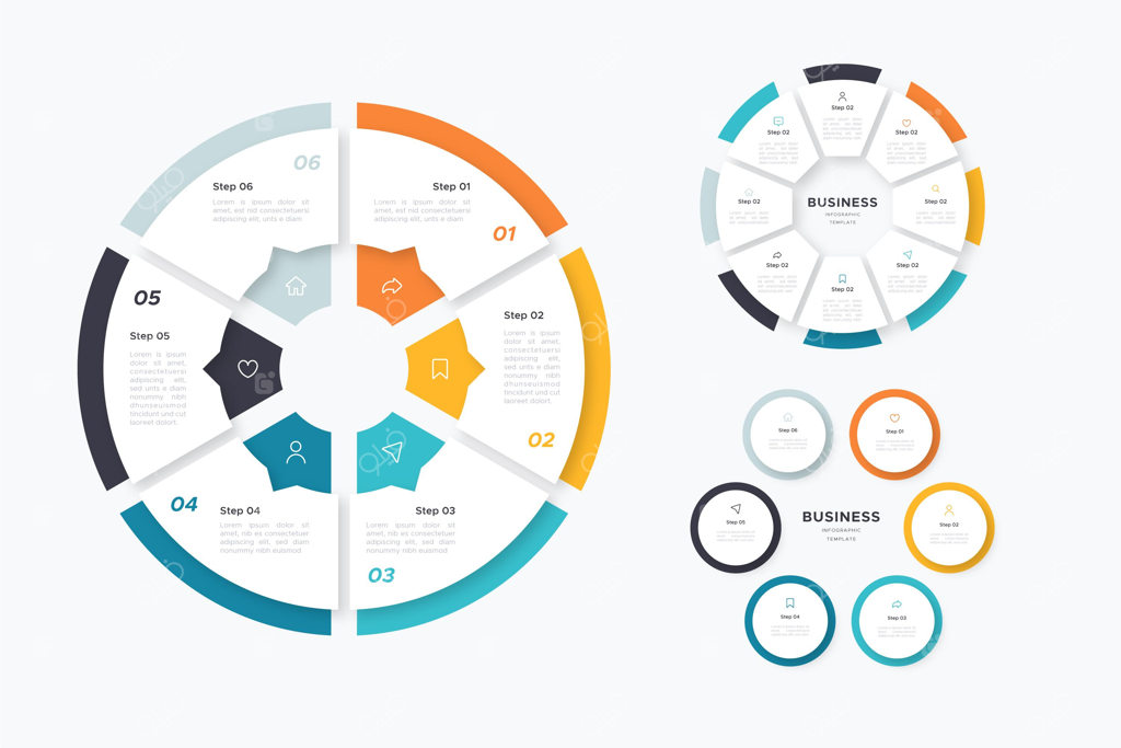 مجموعه اینفوگرافیک حلقه‌ای