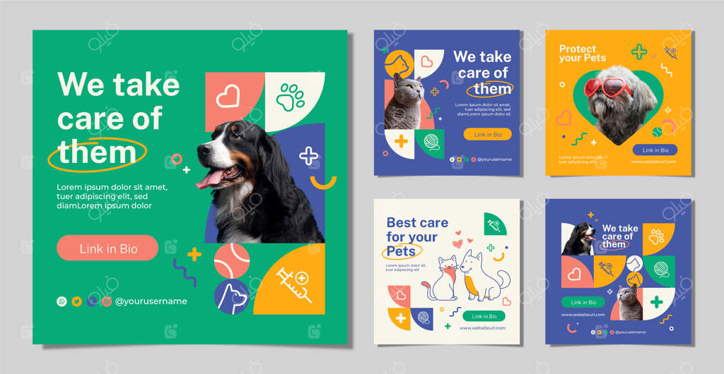 قالب پست اینستاگرام برای دامپزشک