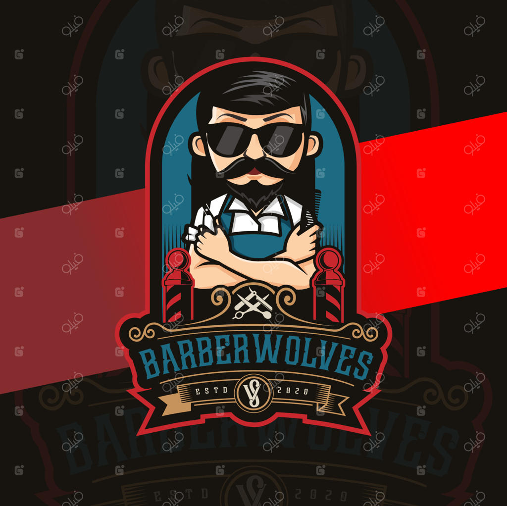 طراحی لوگوی شخصیت آرایشگر با المان‌های وینتج لوکس