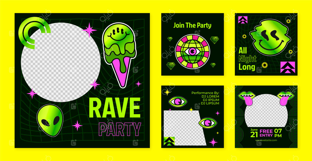 ضربدست طراحی دستی به سبک اسیدی