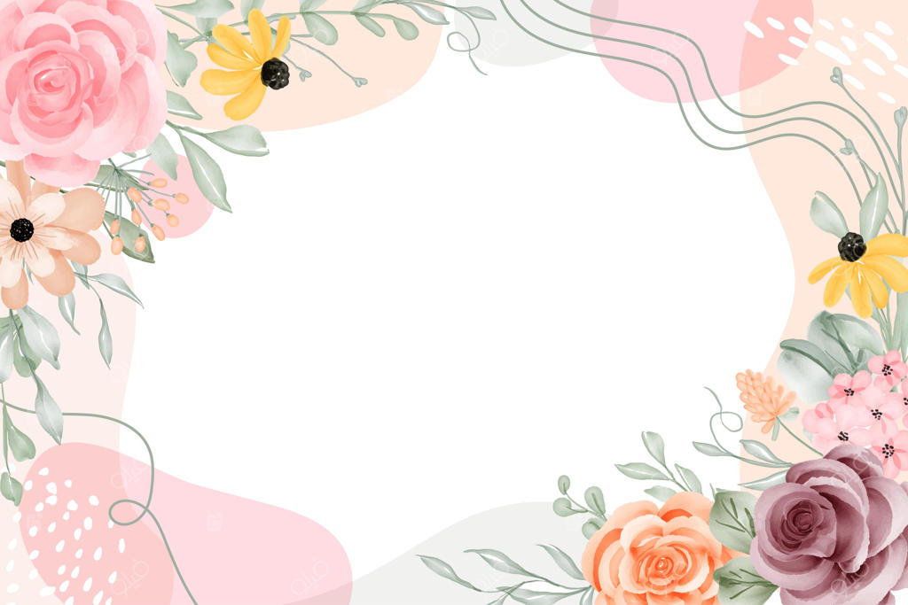 پس‌زمینه فریم گلدار انتزاعی با فضای سفید