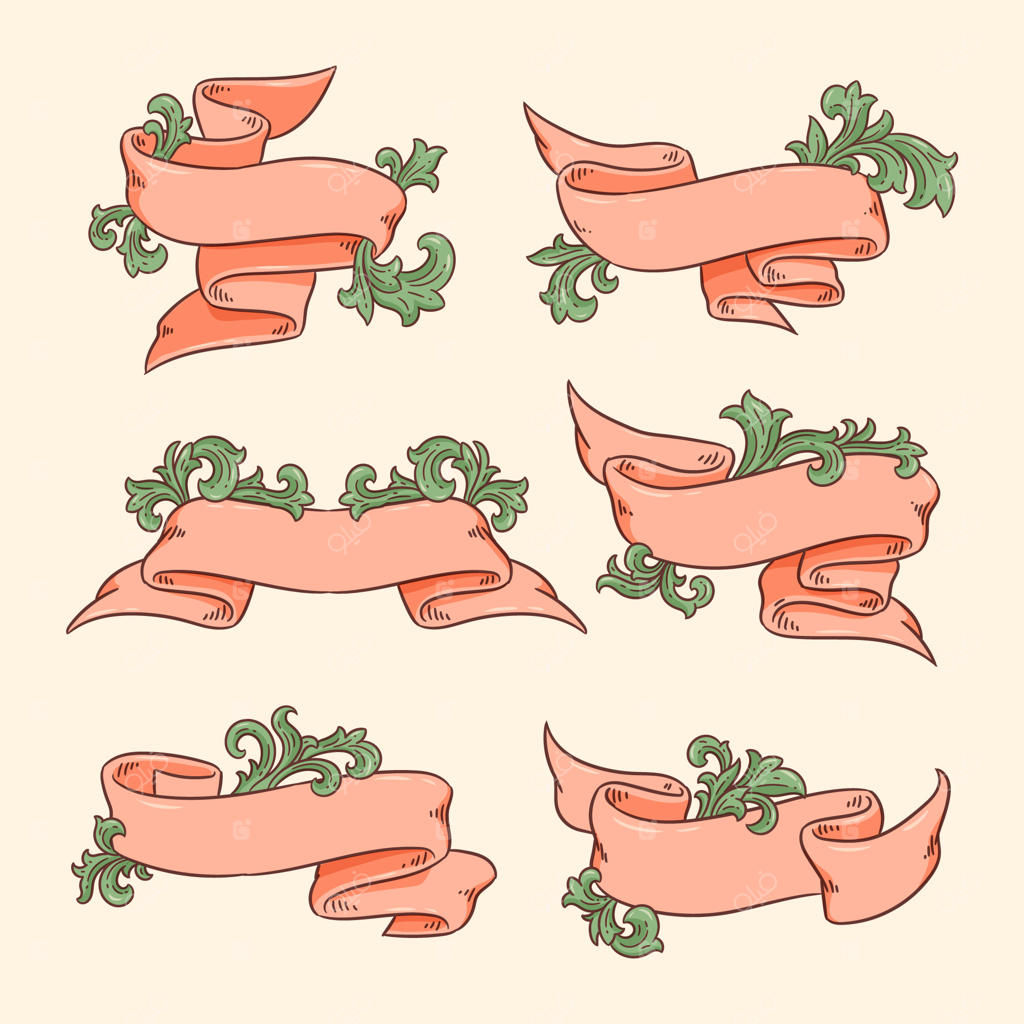 مجموعه روبان‌های تزئینی دست‌کشیده