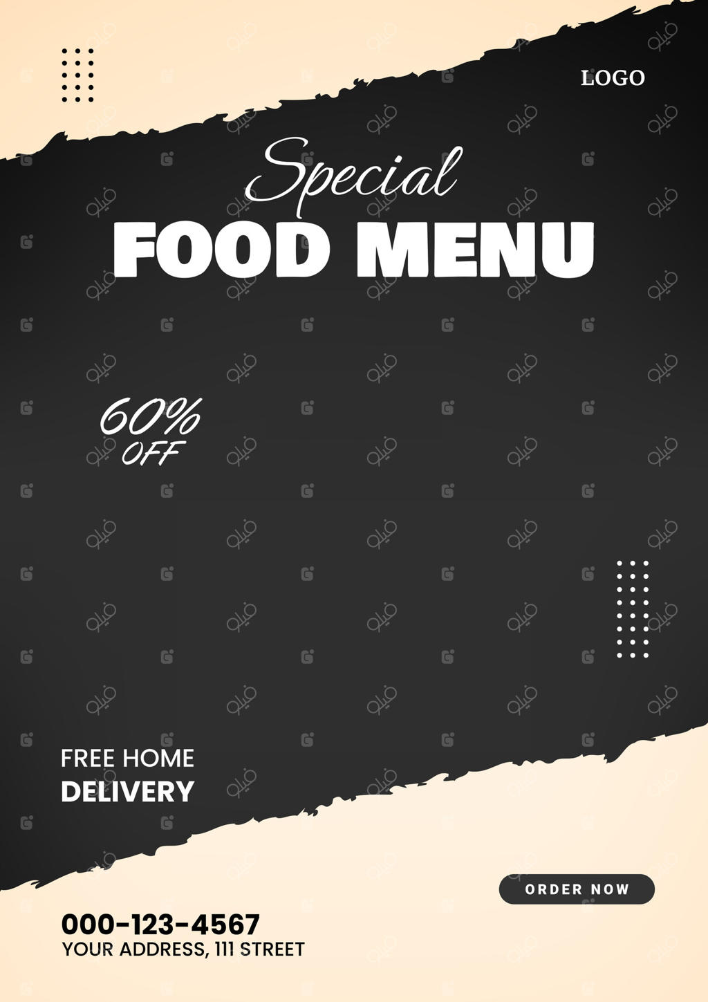 طراحی پوستر منوی غذایی: طراحی بروشور تبلیغاتی برای رستوران فست‌فود