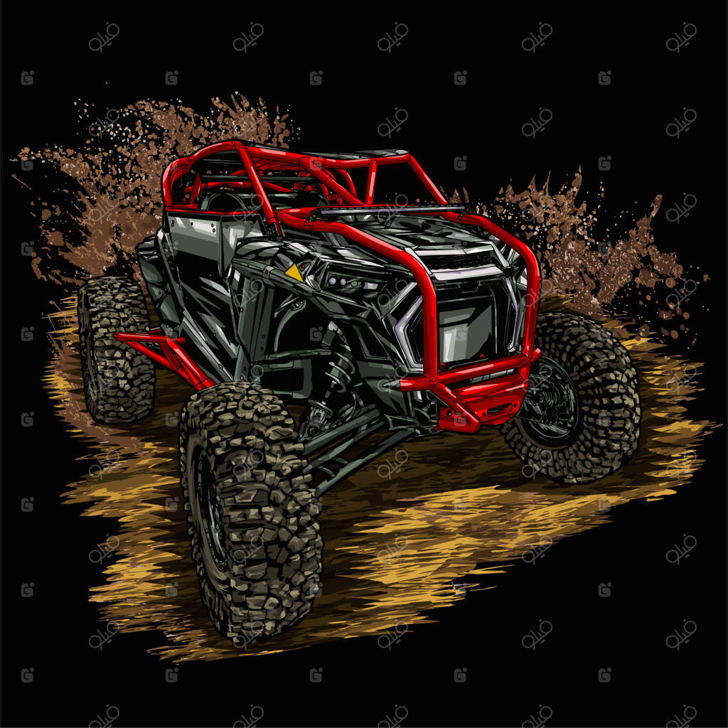 مسابقه خاکی بر روی پس‌زمینه سیاه برای چاپ پوستر و تیشرت