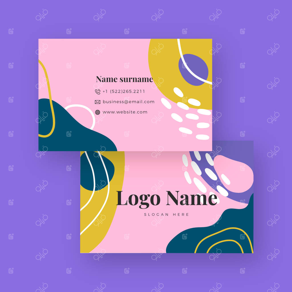 کارت ویزیت انتزاعی با طراحی دستی و ساده