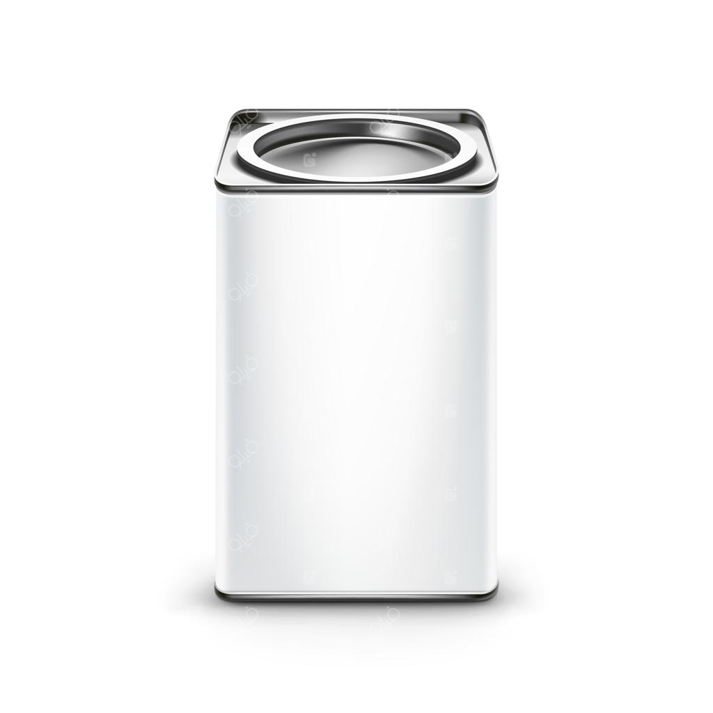 قوطی فلزی سفید برای بسته‌بندی چای یا قهوه