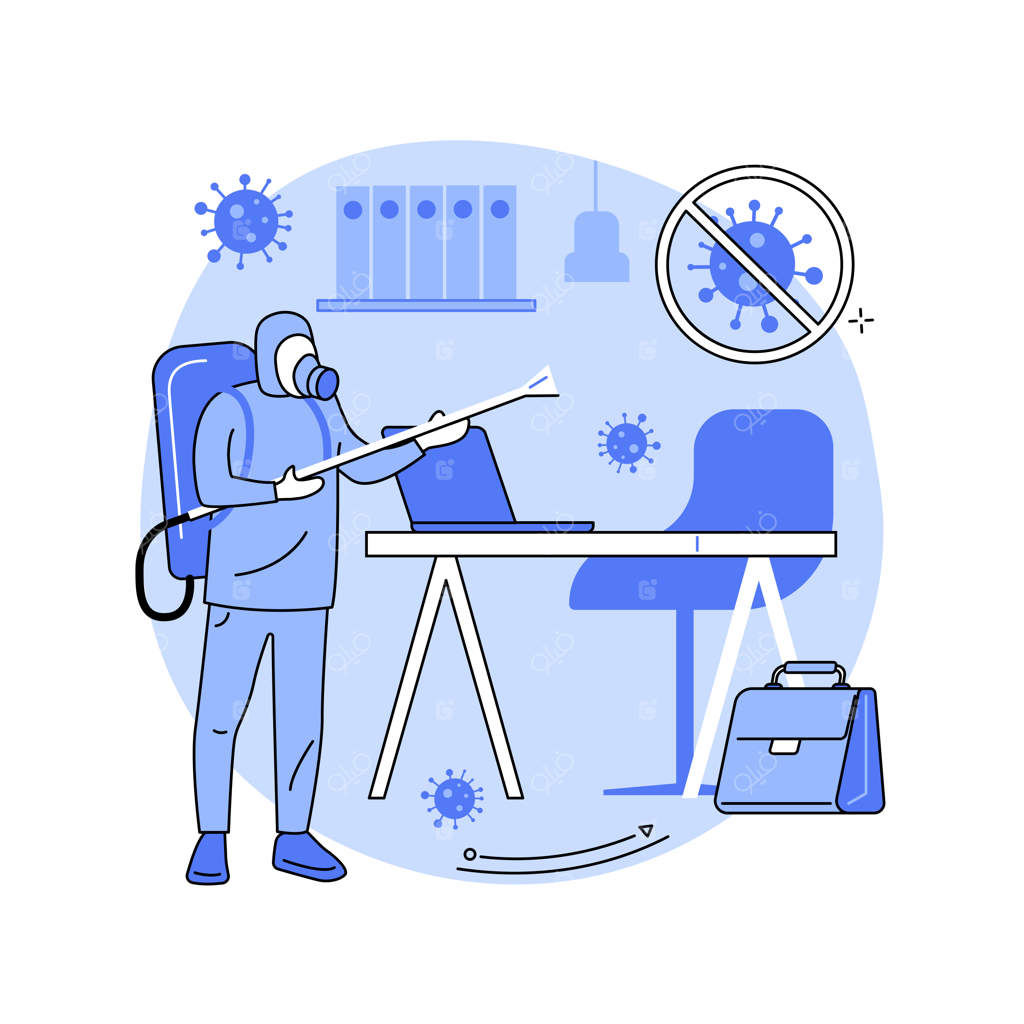 تصویر مفهومی انتزاعی از خدمات نظافت تجاری