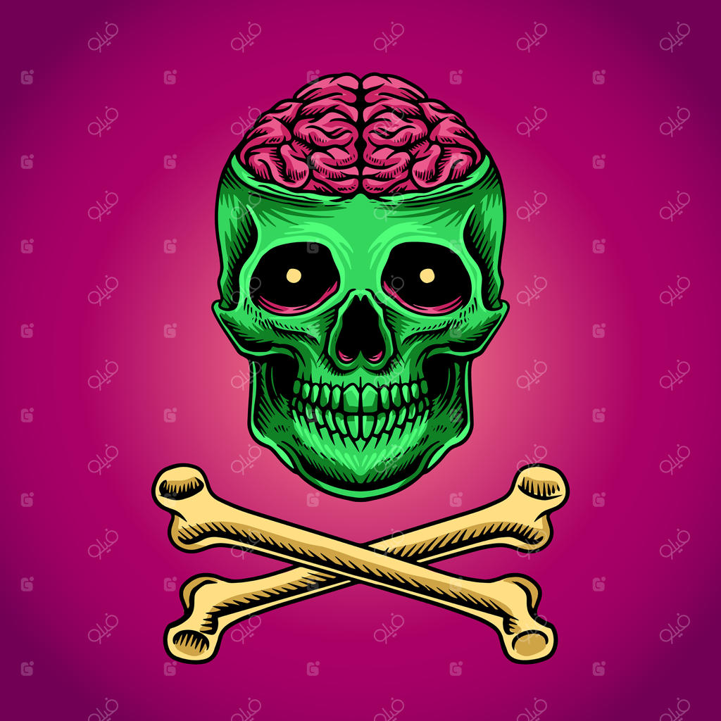 لوگوی جذاب جمجمه سبز