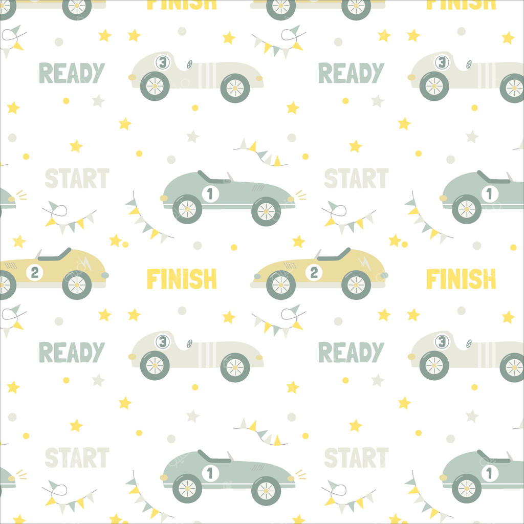 پترن ماشین‌های مسابقه‌ای رنگارنگ برای