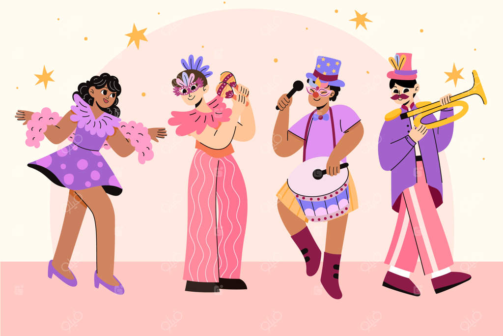 مجموعه عناصر تخت برای جشن کارناوال