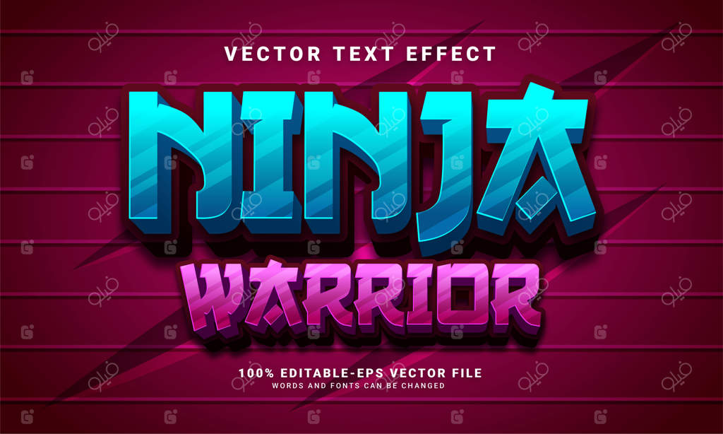 افکت سه‌بعدی متن نینجا وریور، سبک متنی قابل ویرایش