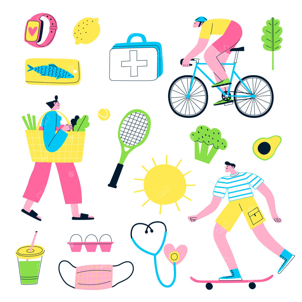 مجموعه عناصر روز جهانی بهداشت در دنیای مسطح