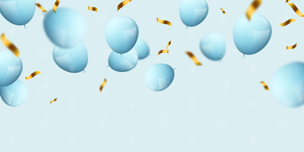 جشن با بادکنک‌های آبی