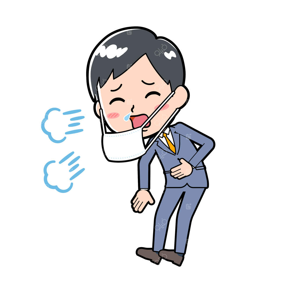 تجارتی که در حال عطسه است