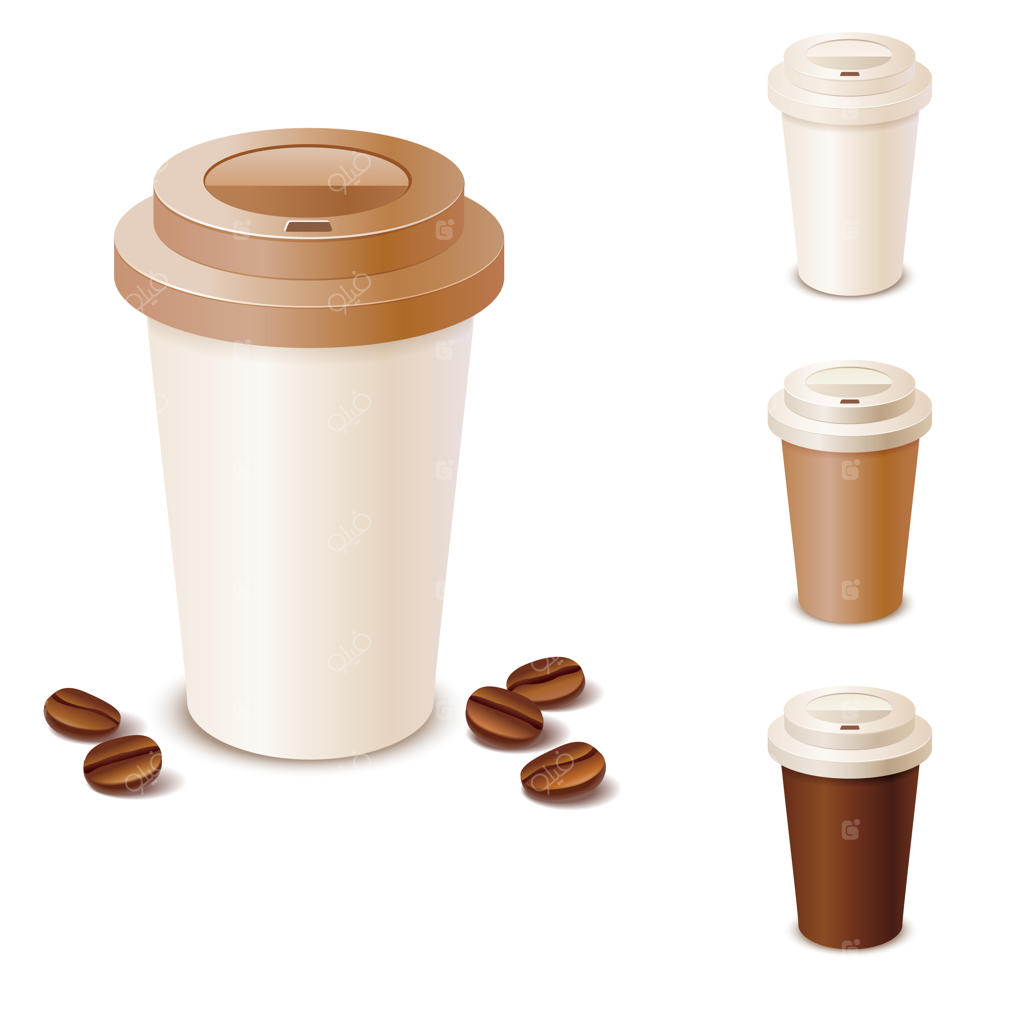 مجموعه‌ای از لیوان‌های قهوه بیرون‌بر