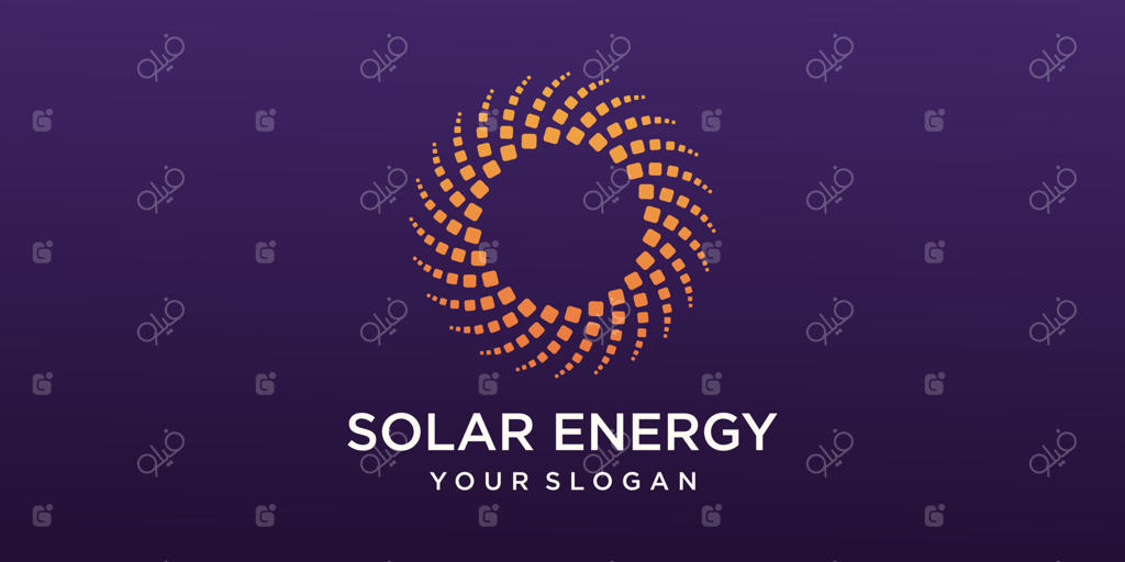 طراحی وکتور لوگوی انرژی خورشیدی، لوگوی قدرت خورشید