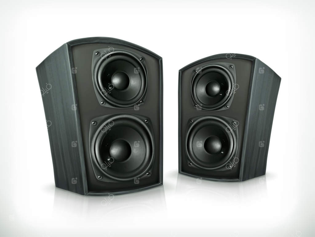 بلندگوهای آکوستیک با بدنه چوبی، آیکون صوتی