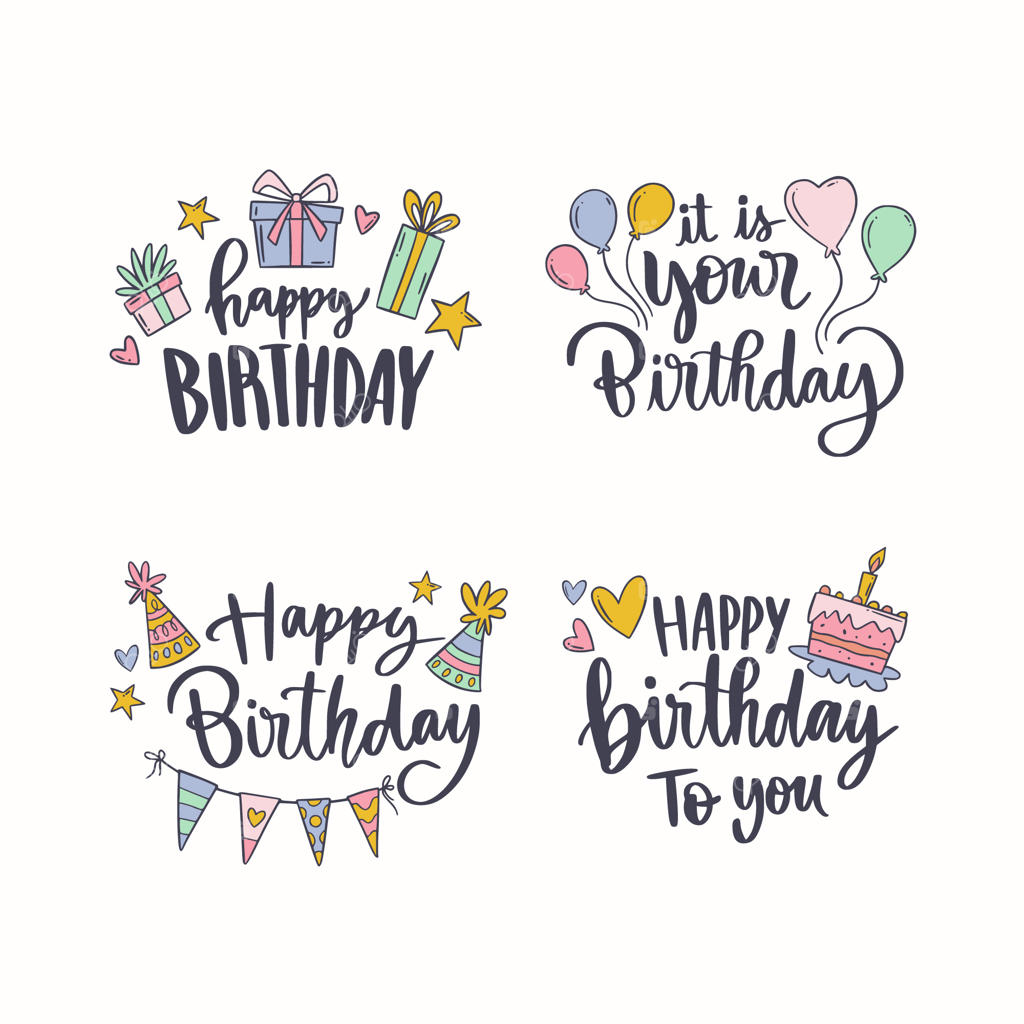 برچسب و نشان‌های تولد با طراحی دستی بامزه