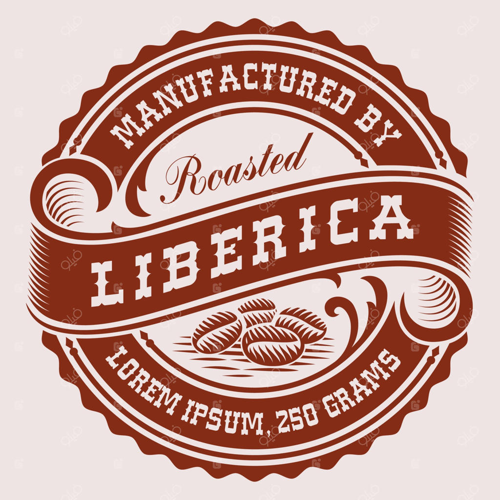 برچسب دایره‌ای قهوه کلاسیک