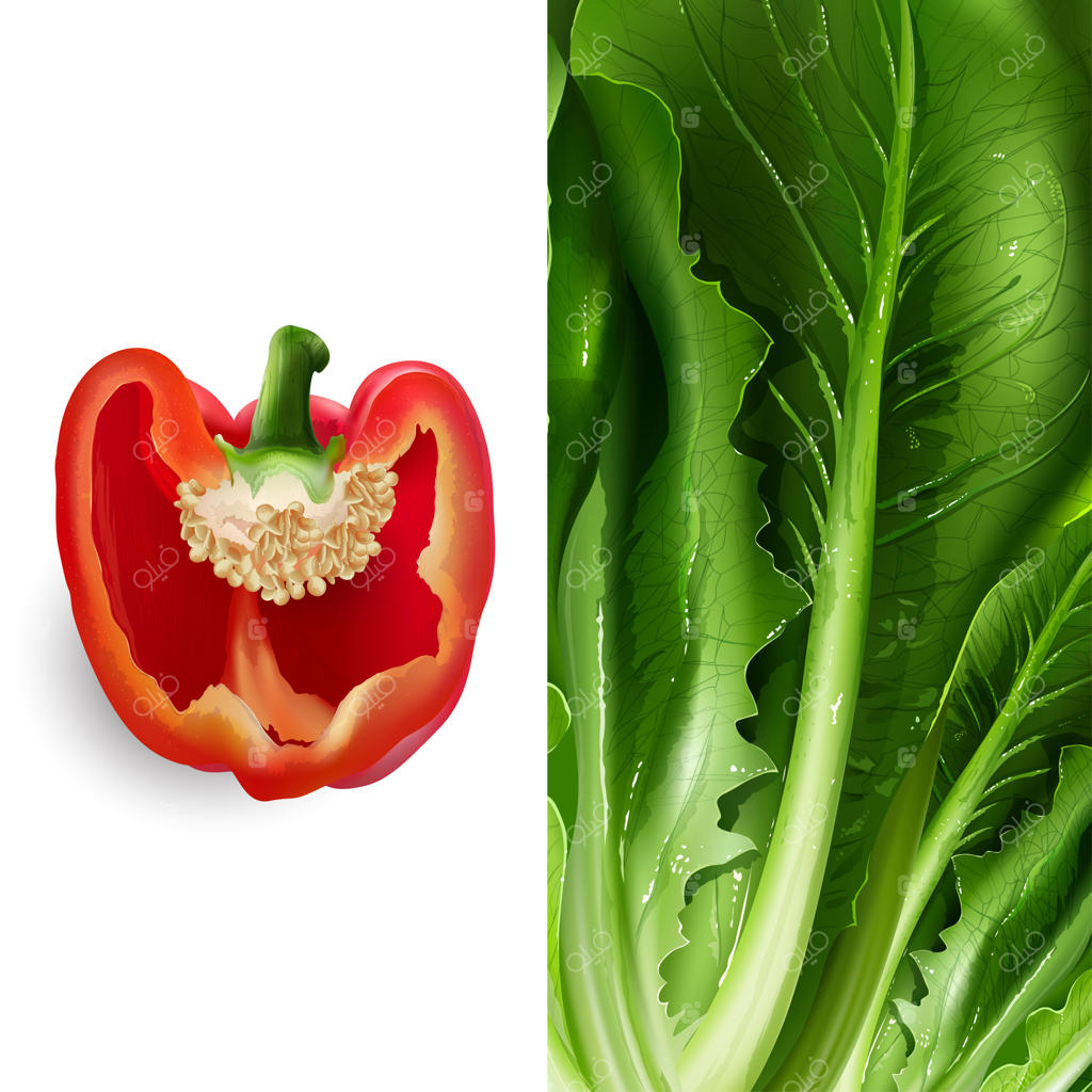 تصویر کاهو و گوجه‌فرنگی