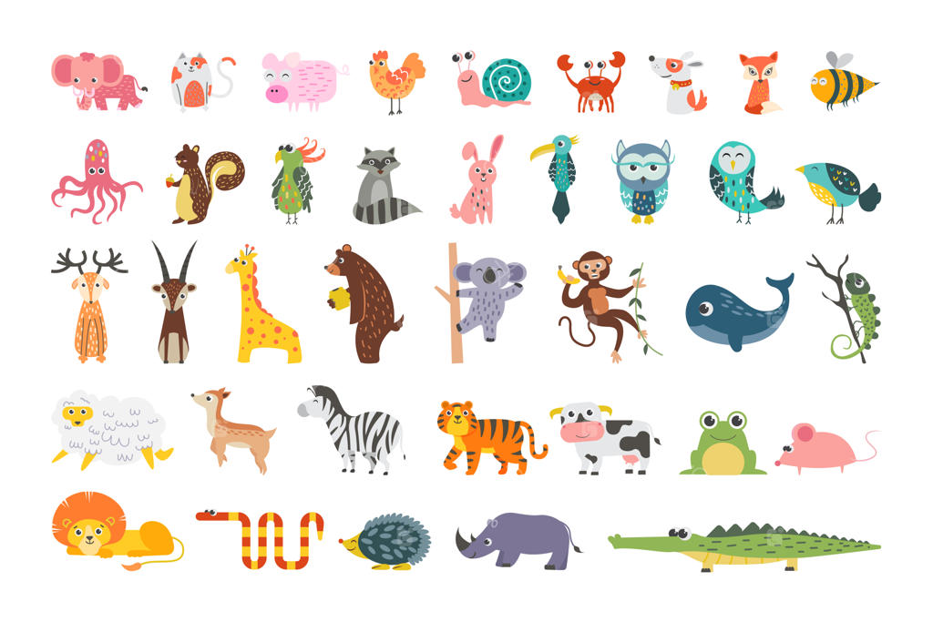 مجموعه تصویرسازی حیوانات بامزه