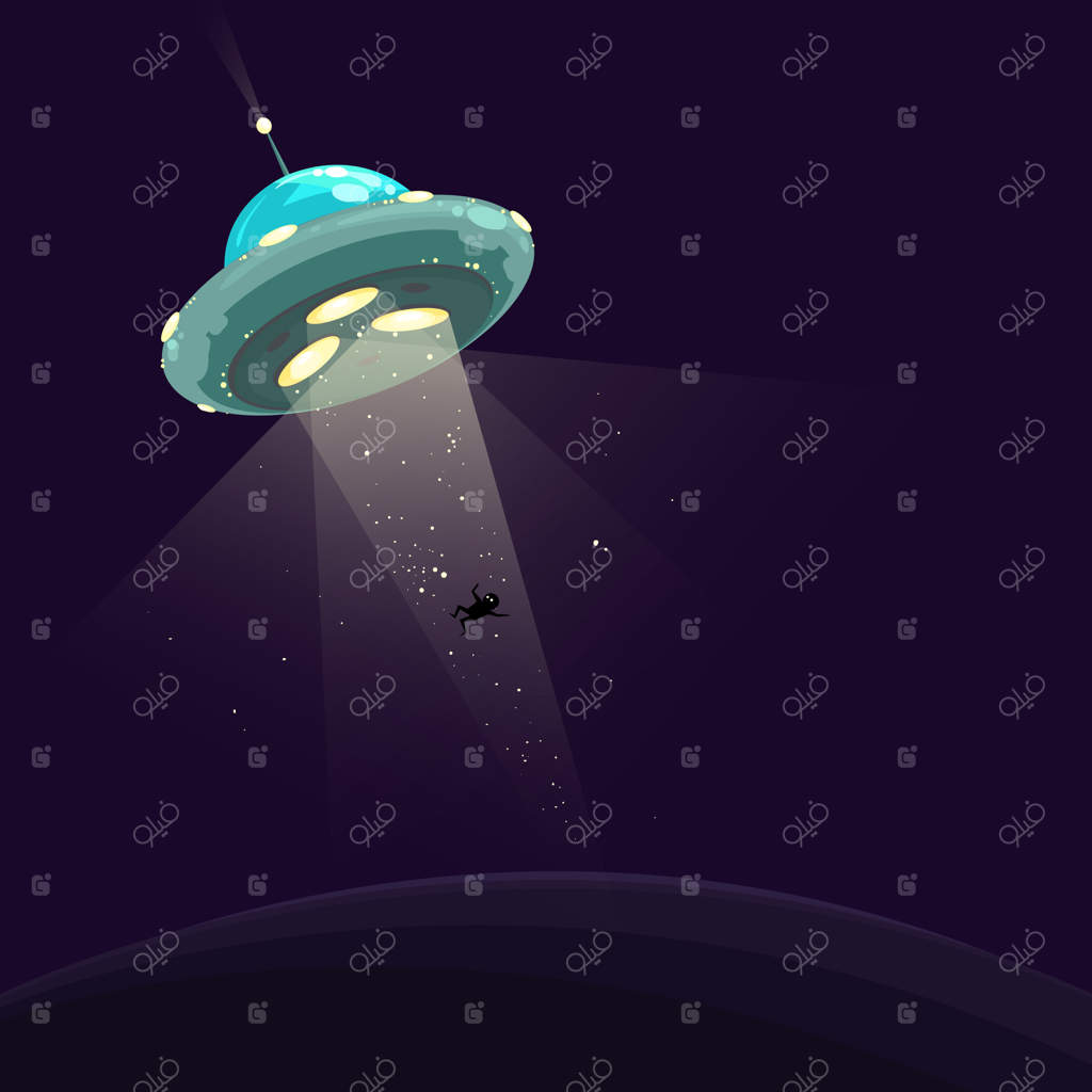 تصویر برداری خنده دار از ربودن آدم فضایی‌ها: سفینه فضایی مردی را می‌رباید