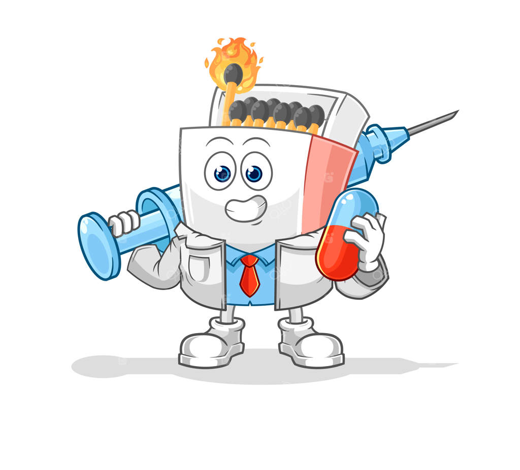 دکتر جعبه کبریتی در حال نگهداری دارو و سرنگ