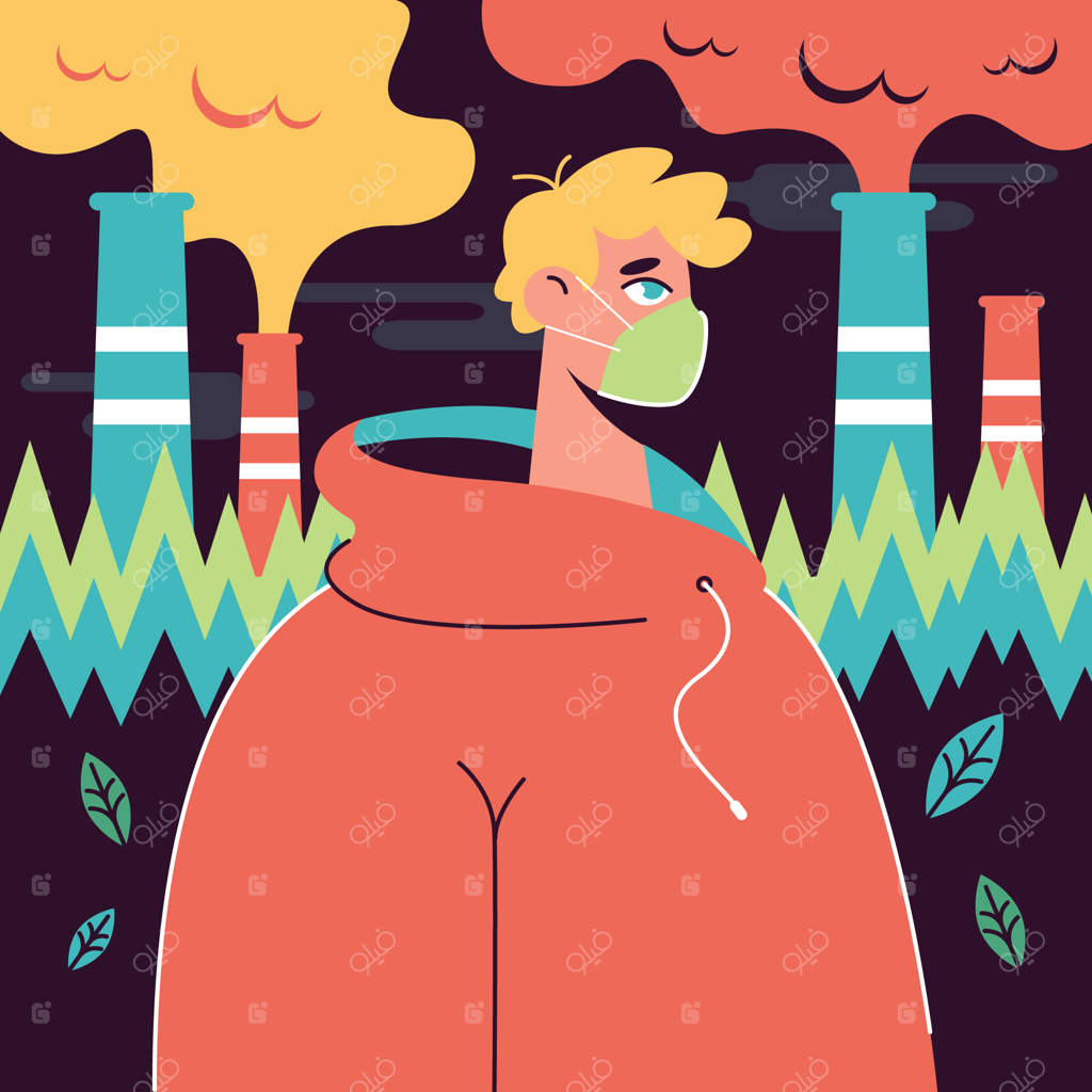 نقاشی دستی آلودگی محیط زیست