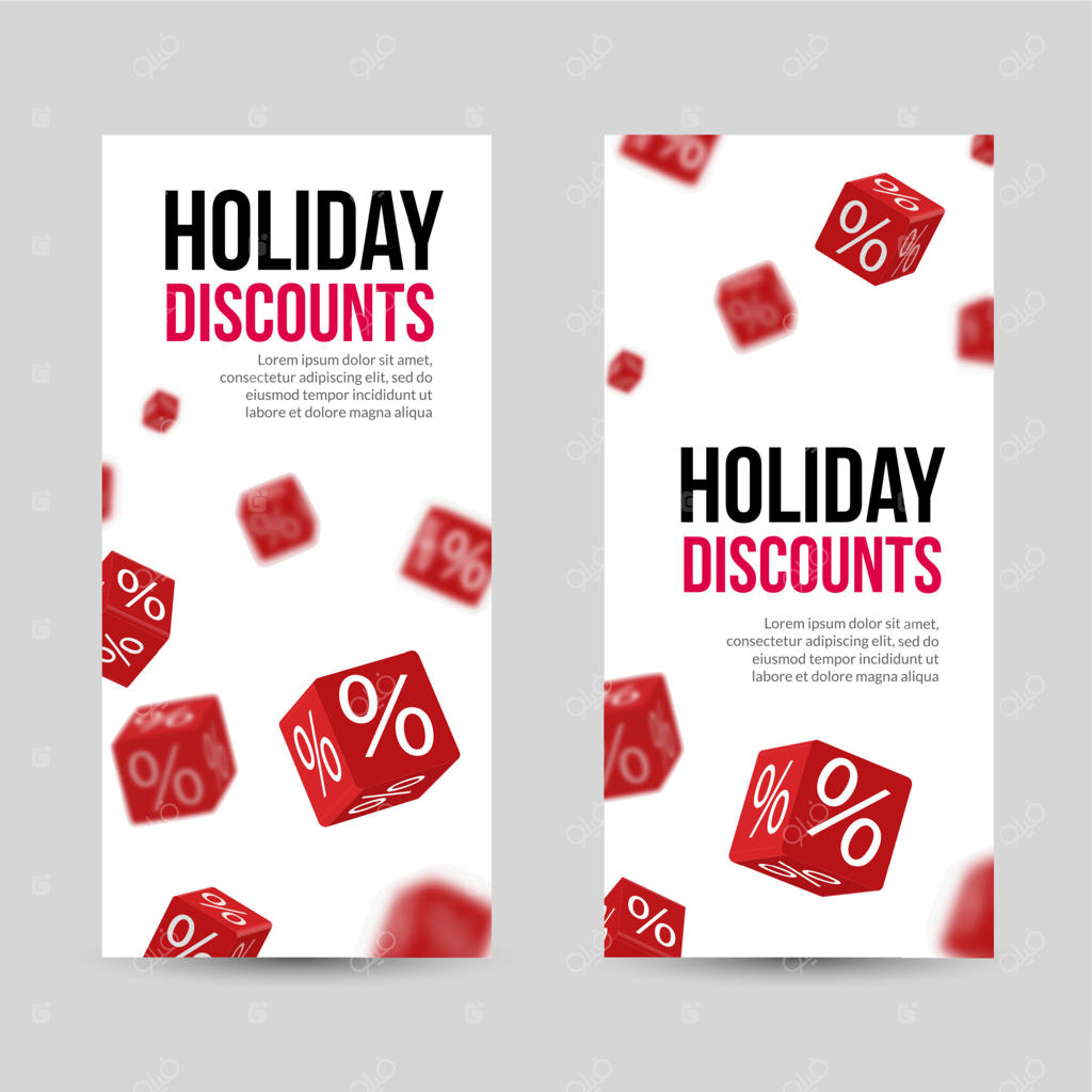 حراج تعطیلات با تخفیف ویژه: بنرهای جعبه قرمز برای طراحی کسب‌وکارها