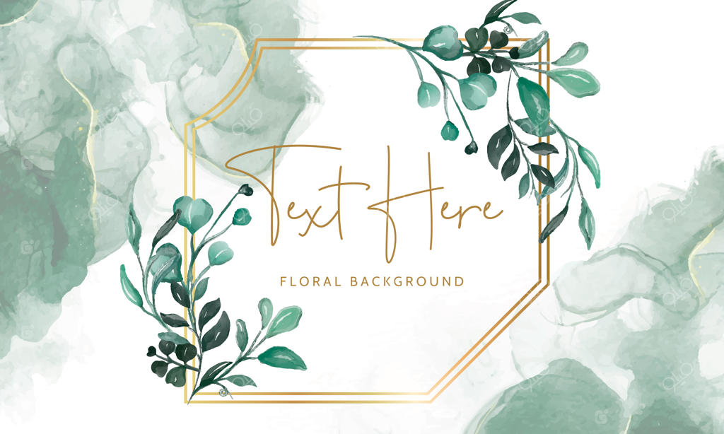 پس‌زمینه گل‌دار با برگ‌های آبرنگی دست‌ساز