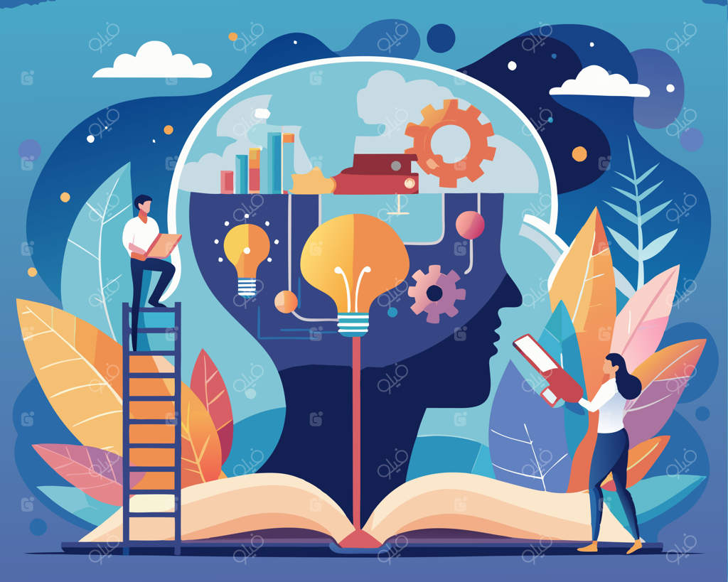 رشد مغز انسان با طراحی ساده کتاب مصور