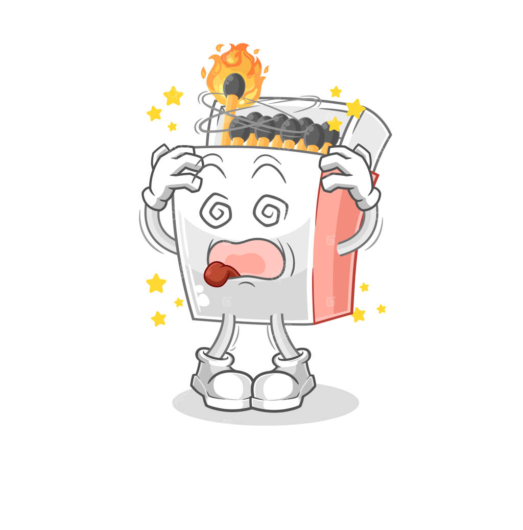 کارتون وکتور طلسم سرگیجه جعبه کبریت