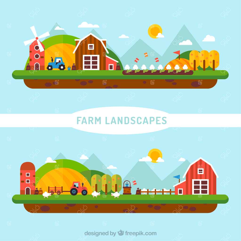 منظره‌ی زیبای مزرعه‌ی هموار