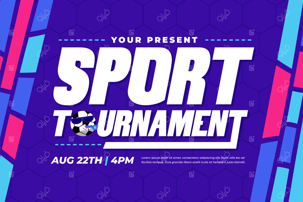 قالب طراحی پس‌زمینه رویداد ورزشی تورنمنت فوتبال - به‌راحتی قابل شخصی‌سازی
