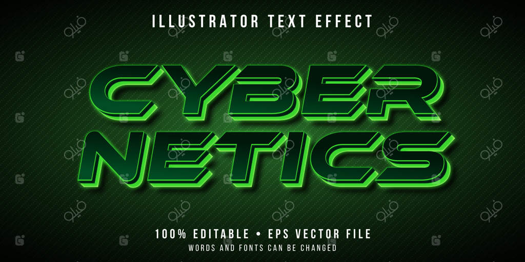 افکت متن قابل ویرایش - سبک متن نئون سبز