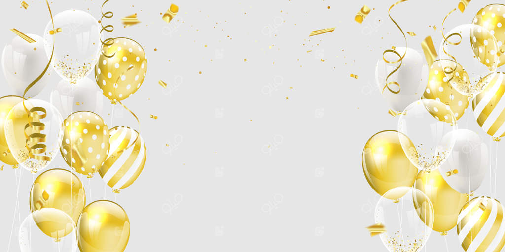 بادکنک‌های سفید و طلایی