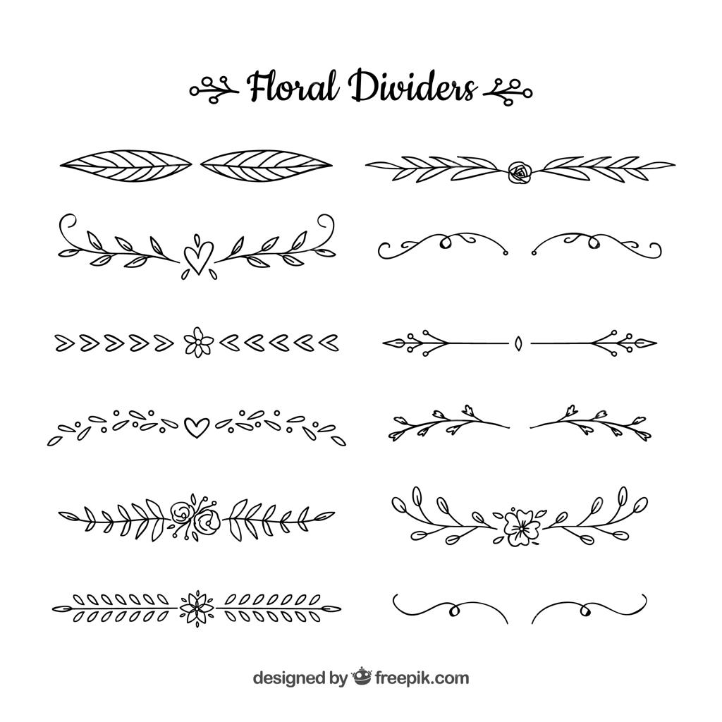 مجموعه جداکننده‌ها با طرح‌های گلدار