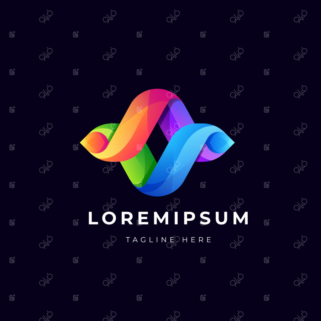 لوگوی مارپیچی زیبا و رنگارنگ