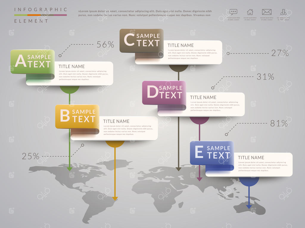 طراحی قالب اینفوگرافیک ساده با گزینه‌های بنری